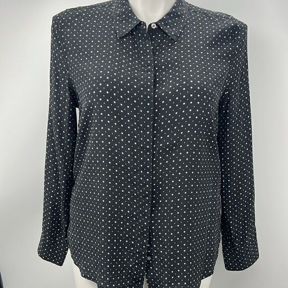 UNTUCKit Lola silk black long sleeve blouse size 14 - Picture 2 of 4